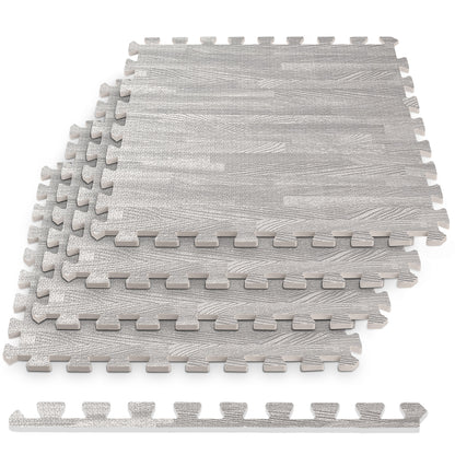 Grey Wood Grain Foam Floor Tiles