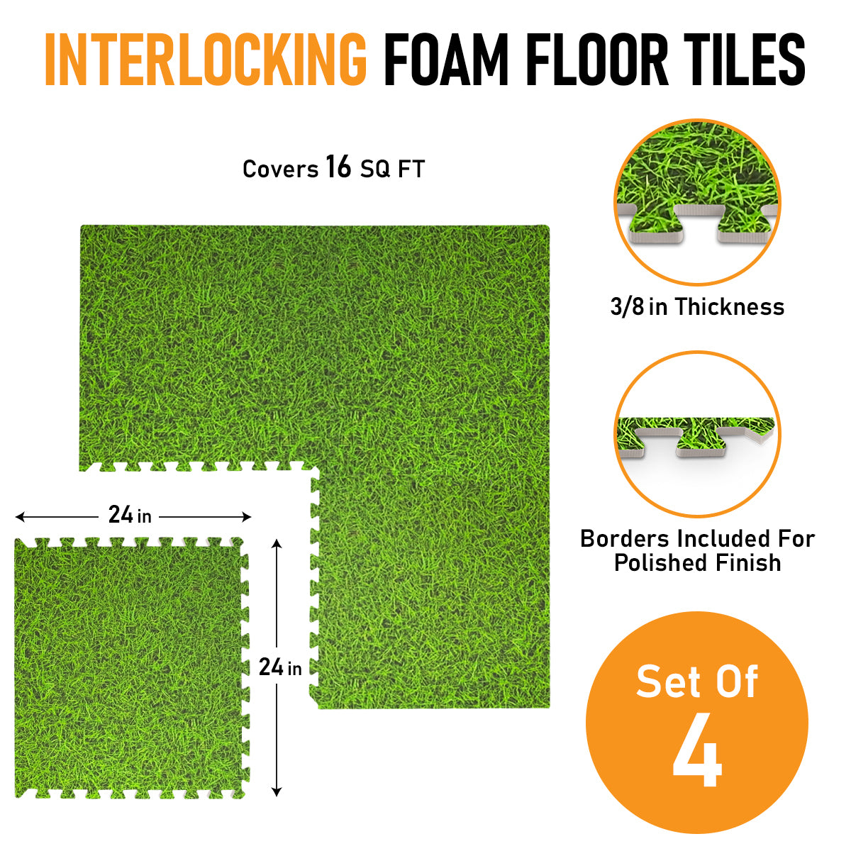 Grass Design Foam Floor Tiles